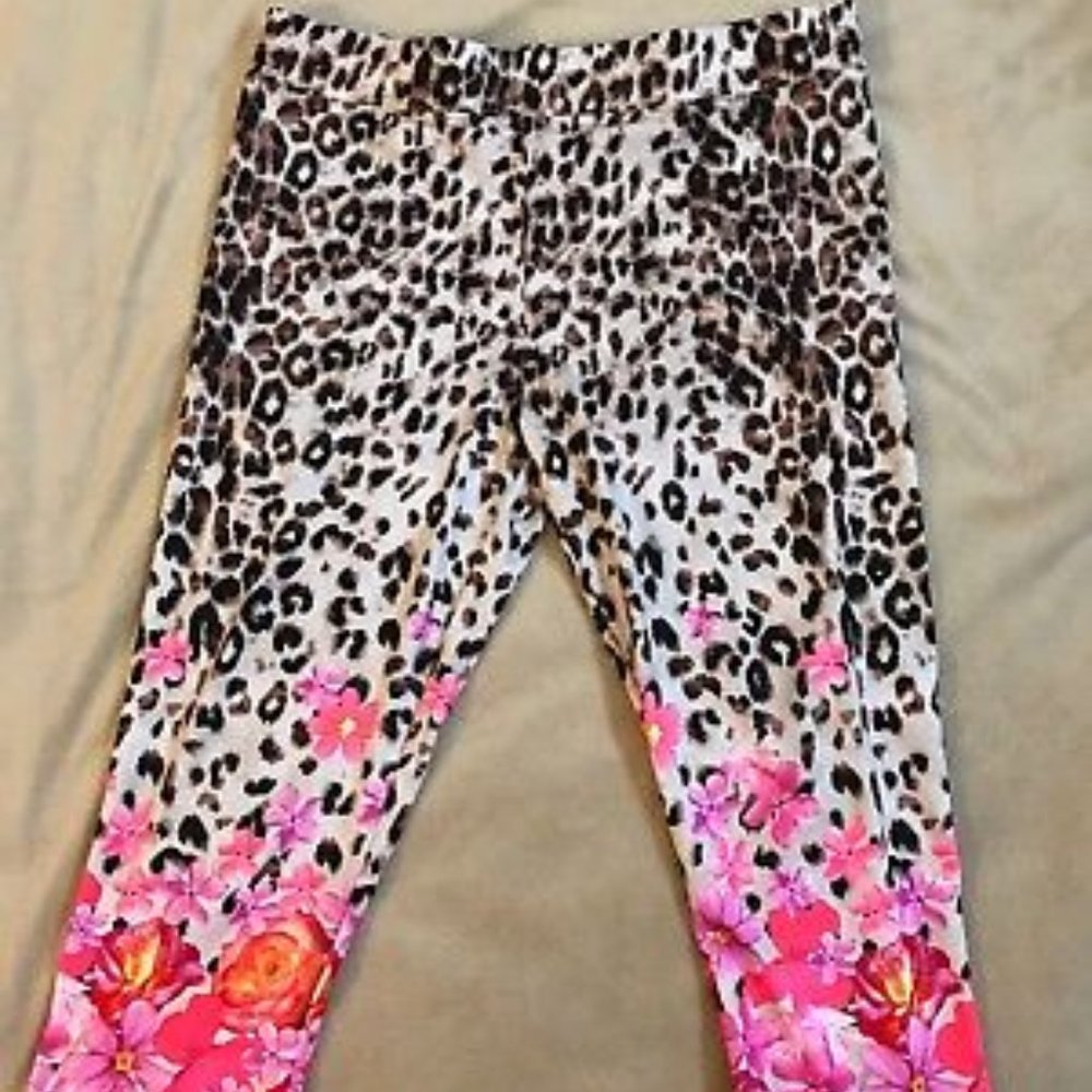 Justice Leopard Floral Leggings